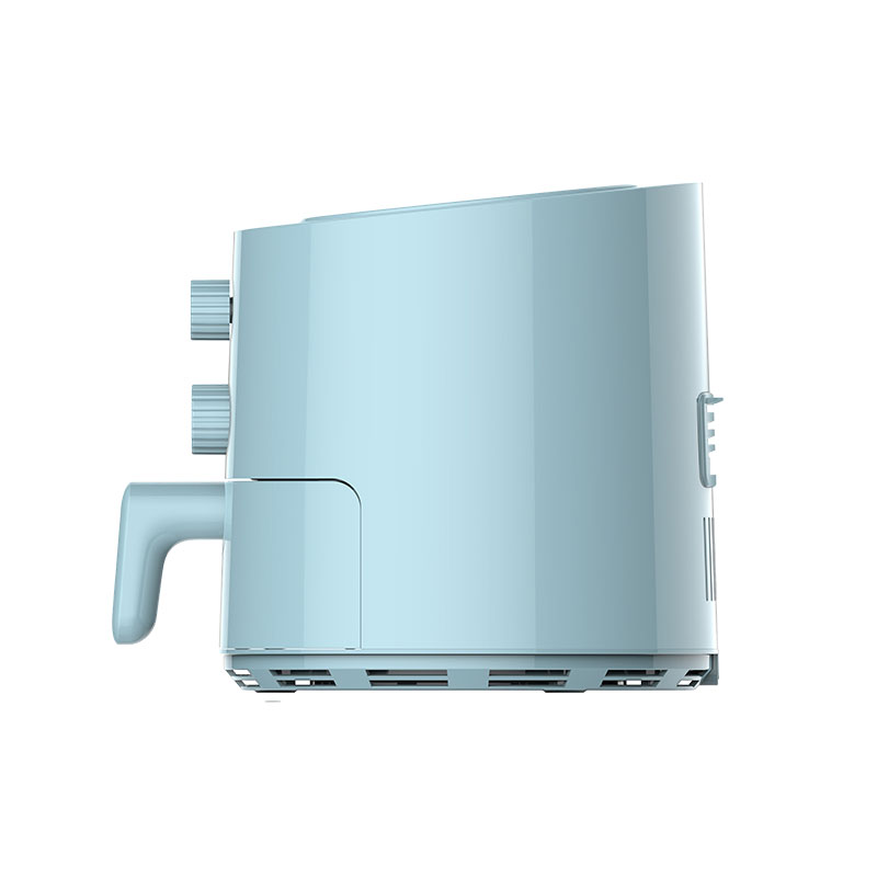 What specific health benefits can be achieved by reducing the use of fat when cooking with an air fryer?